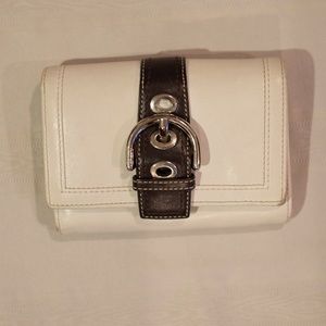 Coach Cream and Brown Wallet
